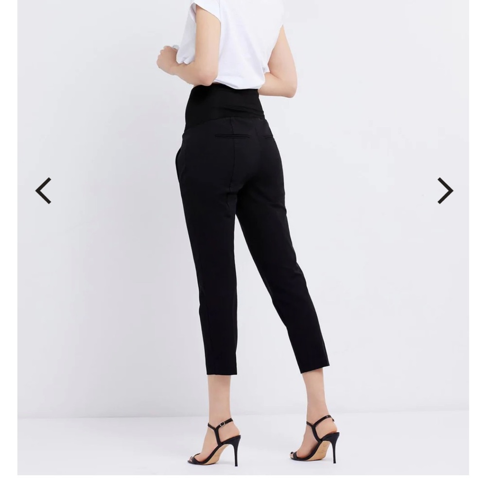 NWT Mama Prima Maia skinny dress pants black, small, powermesh panel motherhood
